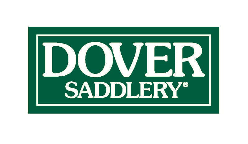 Logo for dover tack, white logo "Dover Saddlery"